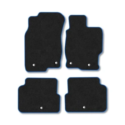 Image of Car Mats Compatible with Mazda 6 (2009 2013) Tailored Fit Blue Carpet Floor Set Accessory Custom 4 Pieces Anti Slip Backing &amp; Binding Trim Edge