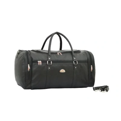 Image of Strong Mens Holdall Leatherette Weekend Travel Bag (Black)