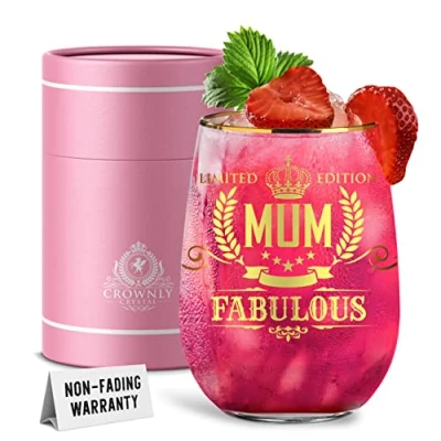 Image of CROWNLY CRYSTAL® Gifts for Mum Birthday Personalised Glass Mothers Day from Daughter Son Christmas Mummy Her Populer