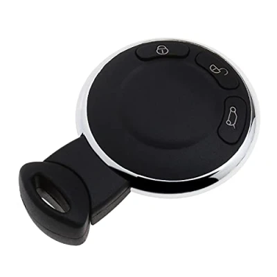 Image of eMagTech Black 3 Button Car Smart Control Remote Key Fob Case Shell Cover with Battery Casing Compatible BMW Mini Cooper