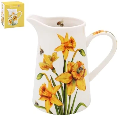 Image of The Leonardo Collection Bee Tanical Daffodils and Bees Design Fine China Jug, 96086