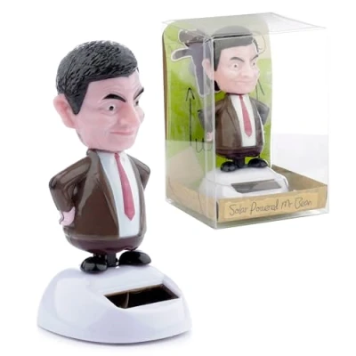 Image of Puckator Mr Bean Solar Pal Home Office Table Desk Dashboard Car Decor Decoration Gift Ideas Gifts For Teenage Old Boy Girl Dad Mums Powered KIds Toys Toy Figure Figures