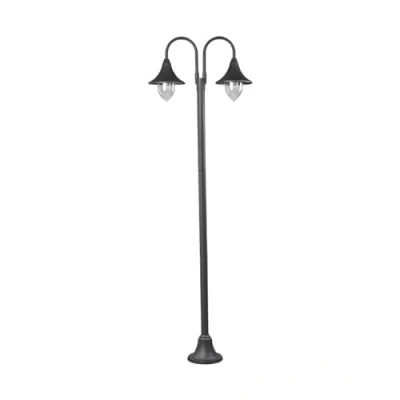 Image of Post Light &#039;Madea&#039; (Modern) in Black Made of Aluminium (2 Sources, E27) from Lindby Pole Light, Lantern