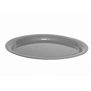 Image of OVAL SILVER COLOUR SERVING TRAYS 42cms / PLASTIC 2pc