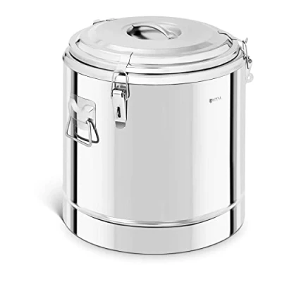 Image of Royal Catering Stainless Steel Insulated Beverage Dispenser Thermos Container Double Walled 32L RCTP 35E (Thermal Storage Up to 12 Hrs, Steel)
