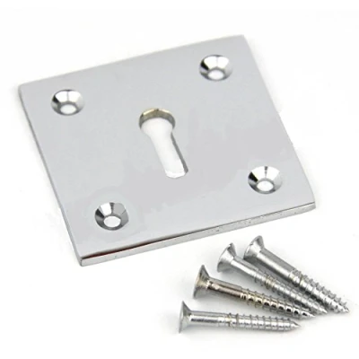 Image of Frelan Jedo Square Keyhole Cover Escutcheon 50mm x + Screws (Polished Chrome)