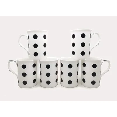 Image of heritage fine Bone China Black spot Mugs