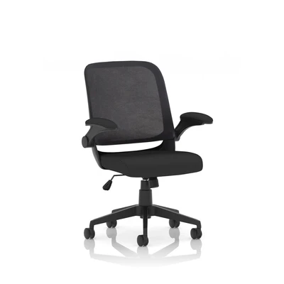 Image of Crew Task Operator Mesh Chair With Folding Arms