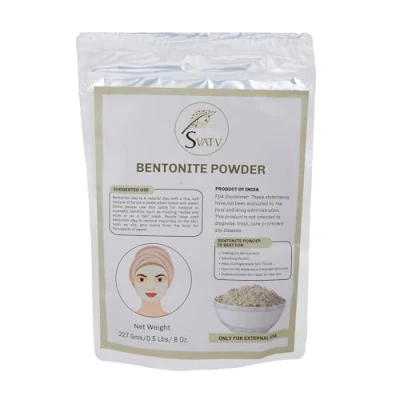 Image of SVATV Bentonite Clay Powder Natural Face Packs and Mask Formulations Nourishes Exfoliants, Soft &amp; Glowing Skin Detoxifies Care 227g