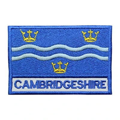 Image of Cambridgeshire County Flag Logo Embroidered Iron on Patch Sew Badge Applique for Clothes