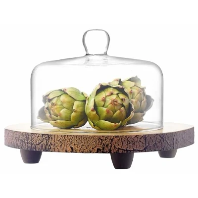 Image of SOLAVIA Cake Dome Cover No Board Glass Lid Cloche for Cake, Cheese, Pastry H16cm W19.5cm Home Kitchen Decor Display Protects Afternoon Tea Scones Olivia