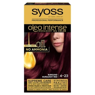 Image of Syoss Oleo Intense Permanent Hair Dye with Oils 4 23 Burgundy Red