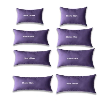 Image of Kosiproducts Throw Rectangle Pillow Cushions + Covers, Water Resistant 100% Polyester, Hollow Fibre Filling [80cmx40cm, Purple]