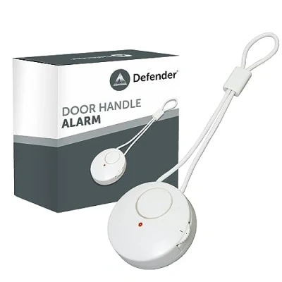 Image of Defender Door Handle Alarm Wireless Hanging Intruder for Metal Handles 125dB Siren Movement Detector Knob Touch Sensor