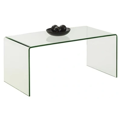 Image of Julian Bowen Amalfi Bent Glass Coffee Table, Tempered, Height: 43, Width: 100, Depth: 50cm