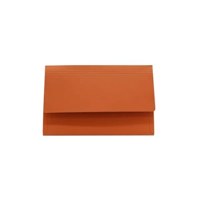 Image of Legal Filing Ref 713658 3/4 Flap Pocket Wallet, Box of 50, Made from 315gsm Strong Recycled Manilla, Will Hold A4 &amp; Foolscap Documents, 36.5 x 24 cm in Size, Orange