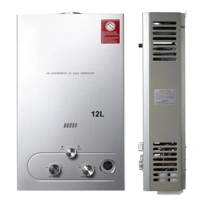 Image of NICCOO 12L LPG Water Heater Propane Gas Portable Instant Boiler Tankless Camping Shower Sliver