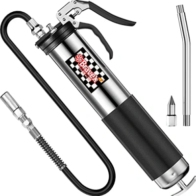 Image of Grease Gun Heavy Duty Professional Pistol Grip 6000 PSI with 18 inch Flex Hose