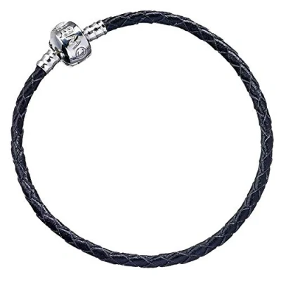 Image of The Carat Shop Med Adult Size 19cm Official Harry Potter Jewellery Black Leather Charm Bracelet for Slider Charms
