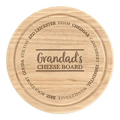 Image of Personalised Wooden Chopping Cheese Board Round 25cm Custom Any Name Types