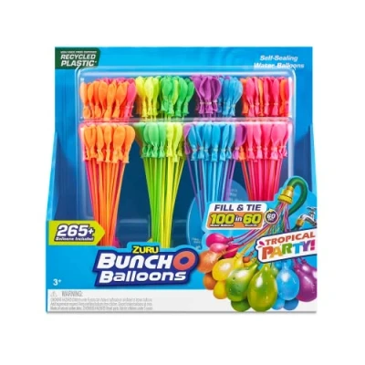 Image of ZURU BUNCH O BALLOONS Tropical Party pack of 8 clusters 265 Water bombs Outdoor play game 56481