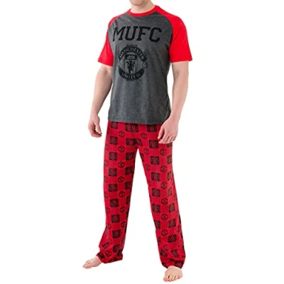 Image of Manchester United Mens Football Club Pyjamas, Red, L