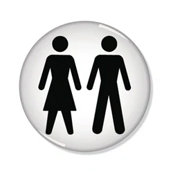 Image of Domed Sign Women and Men Symbol 60mm Diameter RDS3