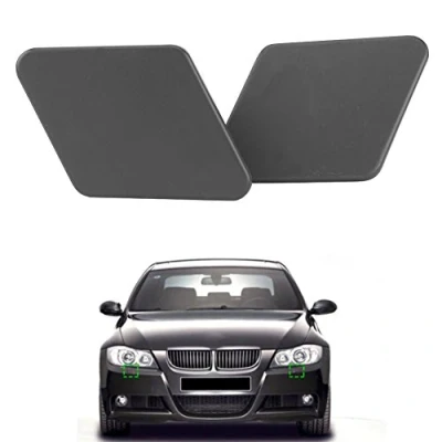 Image of 1 Pair Front Bumper Headlight Washer Nozzle Primed Cover Cap For BMW 3 Series E90 2005 2009 with Plastic Material (Matte Black)