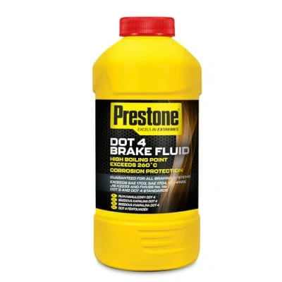 Image of Prestone Brake Fluid, DOT 4 Fluid For Maximum Performance &amp; Protection, Ideal 3 or DOT4 vehicles, Guaranteed All Braking Systems inc ABS, Essential Car Accessories, 355ml