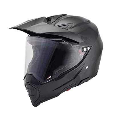 Image of Woljay Dual Sport Off Road Motorcycle helmet Dirt Bike ATV D.O.T Certified Visor Shield Clear (L, Black)