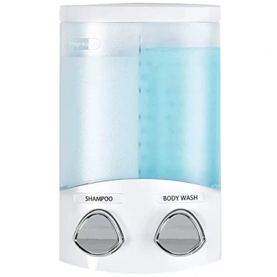 Image of Better Living Products 76254 1 Euro Series 2 Chamber Soap and Shower Dispenser, White, silicone