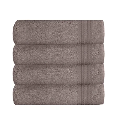Image of GC GAVENO CAVAILIA Quick Dry Hand Towels Set, 4 Pack, Premium Highly Absorbent Towel 100% Egyptian Cotton, New Hampton, Silver/Grey