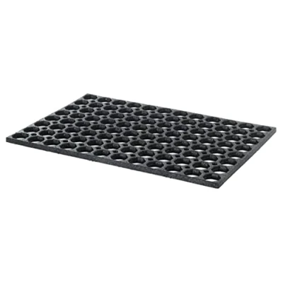 Image of Nicoman Honeycomb Indoor Outdoor Rubber Ring Entrance Floor Door Mat Heavy Duty Matt with Drainage Holes Anti Fatigue Dirt Scrapper Playground Garden Matting (60x40cm, 1.3cm Thick, Small)