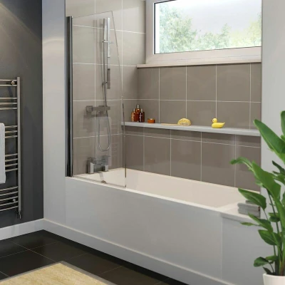 Image of Ceramica Straight Square Bath 1600x700mm with Screen &amp; Panel