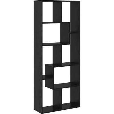 Image of vidaXL Room Divider Bookcase Black Oak 67x25x161.5 cm Engineered Wood