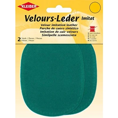 Image of Kleiber 12.5 x 10 cm Imitation Suede Leather Sew on Knee/ Elbow Patches Oval, Turquoise