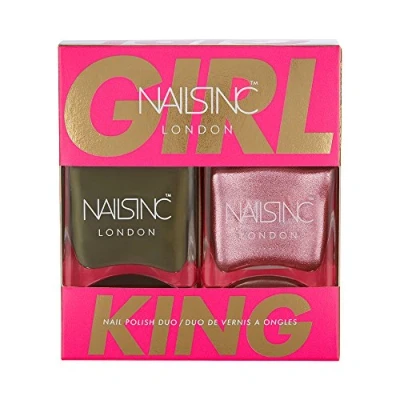 Image of Nails Inc Nail Polish Duo, Girl King, 2 X 14 ml
