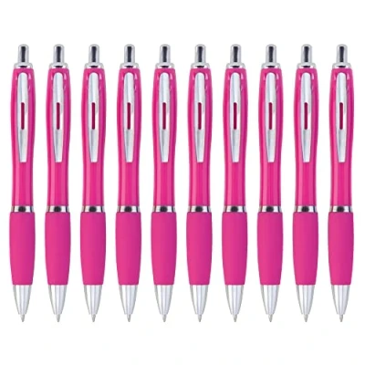 Image of presents &amp; more 10 pieces of Ballpoint pen in trendy colours Pink