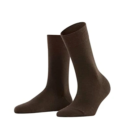 Image of FALKE Women&#039;s Sensitive Berlin W So Wool Cotton With Soft Tops 1 Pair Socks, Brown Dark 5230, 5.5 8