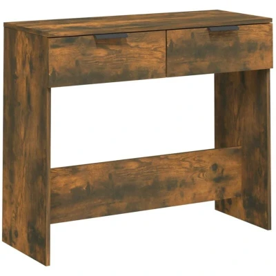 Image of vidaXL Console Table Smoked Oak 90x36x75 cm Engineered Wood