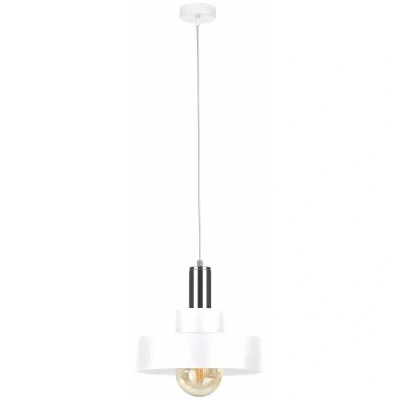 Image of Keter Giza Dome Pendant Ceiling Light White, Silver, 30cm, 1x E27