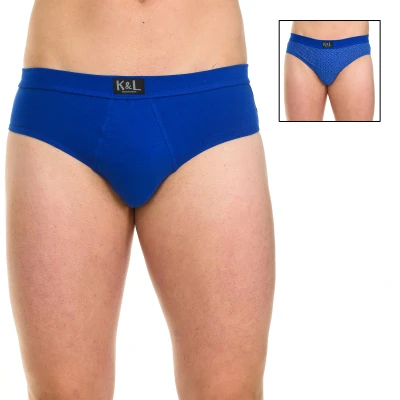 Image of Kisses&amp;Love Mens Pack 2 Basic Slips breathable fabric KL2008 man Blue Size Large