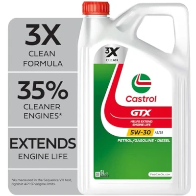 Image of Castrol GTX 5W 30 A5/B5 Engine Oil 5L, White