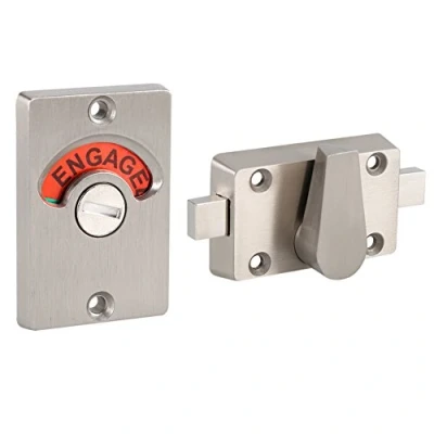 Image of Toilet Door Locks Vacant Engaged, Zinc Alloy Indicator Bolt Bathroom Lock Engaged Latch WC Privacy with Screws Applicable Plate Thickness 12 18mm
