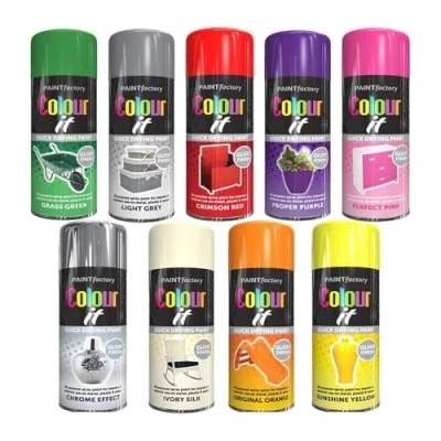 Image of 9 Mix Cans Gloss Finish All Purpose spray paint 400ml Multipurpose AerosoL, Quick and Fast Drying Excellent Coverage for Metal, Wood, Plastic More A12