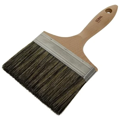 Image of Coral 32702 Aspire 6 inch Wall Paint Brush Professional Thick Flat Profile for High Productivity Trade Finish with Walls Floors Masonry Sheds Fences Decking Wallpaper Paste FSC Wood Handle