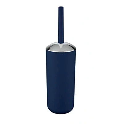 Image of WENKO Brasil Toilet Brush and Holder, TPE, Dark Blue, 10 x 37 cm