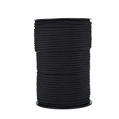 Image of VGEBY1 100M Parachute Cord Rope, Multi Function 9 Strand 4mm Braided Line Quality Polypropylene &amp; Polyester Survival Paracord Guy Ropes for Camping Hiking Climbing(Black)