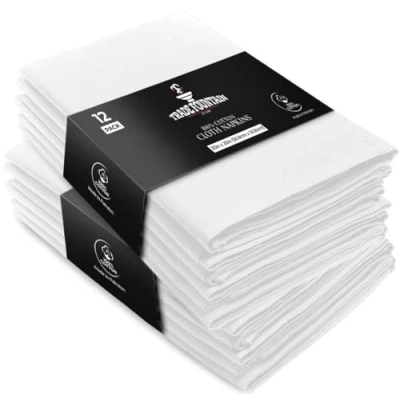 Image of Trade Fountain Cloth Napkins Set of 12 Cotton 50.8 x CM Reusable Oversized Made Pure Fabric Used as Dinner (White