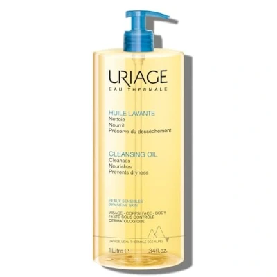 Image of Uriage Cleansing Oil 1L Body &amp; Face Sensitive Skin Cleanses, Nourishes, Prevents Dryness With Gentle Superfatting Agents Leaving a Soft, Protective Film On the